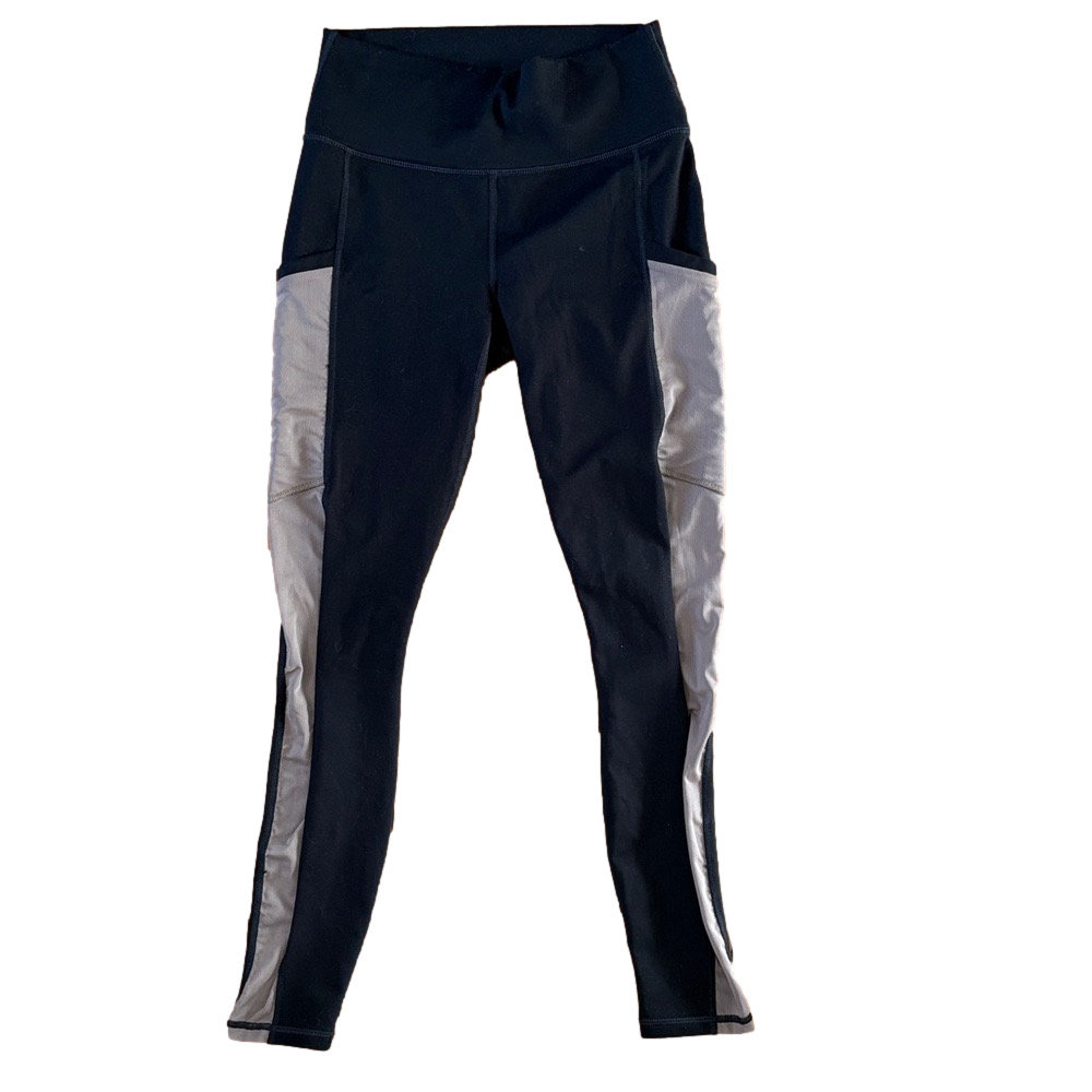 Fabletics PowerHold Leggings in Black Beige Size Small Mesh